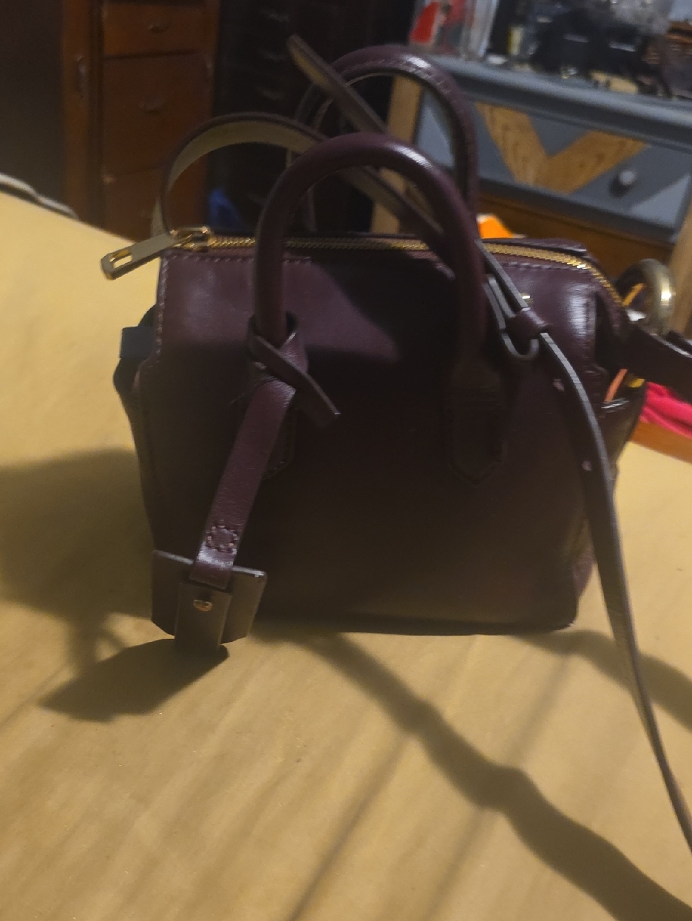 J. Crew"s Mini Harper Satchel/Crossbody Bag in Deep Burgundy